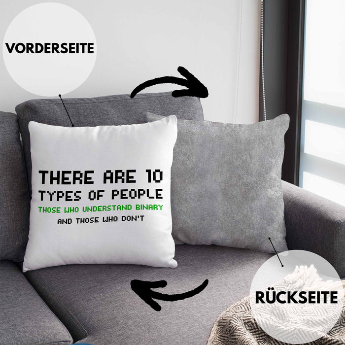 Programmierer Kissen mit Füllung 40x40 Geschenk Programmierer Gadget Lustig Geschenkidee Männer Zubehör Informatiklehrer IT Programmierer (Grau) Grau Trendation