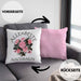 Beste Nachbarin Kissen mit Füllung 40x40 Geschenk Geburtstag Freundin Lieblings Nachbarin Geschenkidee (Grau) Rosa Trendation