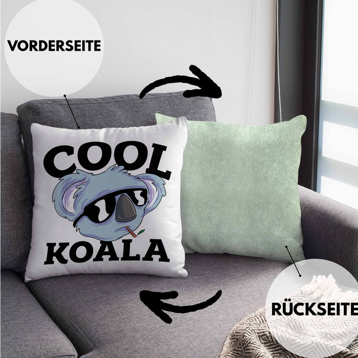 Kissen mit Füllung 40x40 Koala Geschenkidee für Koala-Liebhaber Kissen mit Füllung 40x40 Koala-Aufdruck (Grau) Grün Trendation