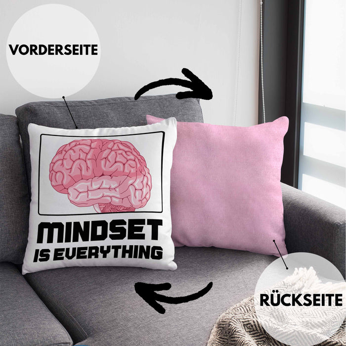 Entrepreneur Kissen mit Füllung 40x40 Entrepreneurship Geschenk Spruch Motivation Idee Mindset (Grau) Rosa Trendation