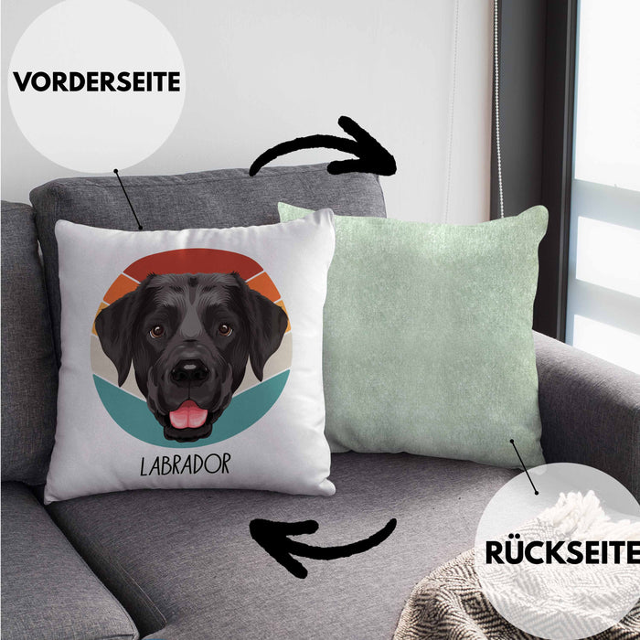 Labrador Besitzer Kissen mit Füllung 40x40 Geschenk Lustiger Spruch Geschenkidee Labrador Mama Papa (Grau) Grün Trendation
