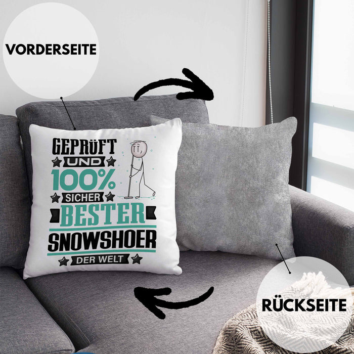 Snowshoer Geschenk Lustiger Spruch für Snowshoer Geschenkidee Bester Snowshoer Der WeltKissen mit Füllung 40x40 (Grau) Grau Trendation