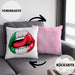 Italien Kissen mit Füllung 40x40 Geschenk Lippen Italiener Geschenkidee Sprüche (Grau) Rosa Trendation
