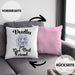 Kissen mit Füllung 40x40 mit süßem Pudel-Hundemotiv Geschenk für Pudel Liebhaber (Grau) Rosa Trendation