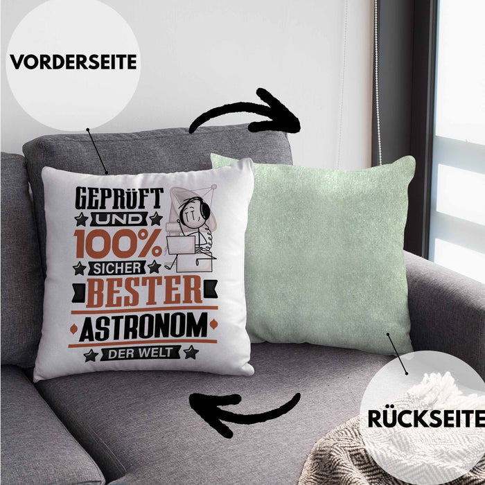 Astronom Geschenk Lustiger Spruch für Astronom Geschenkidee Bester Astronom Der WeltKissen mit Füllung 40x40 (Grau) Grün Trendation