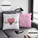 Französische Bulldogge Besitzer Kissen mit Füllung 40x40 Geschenk Lustiger Spruch Geschenkidee Herzschlag Französische Bulldogge (Grau) Rosa Trendation