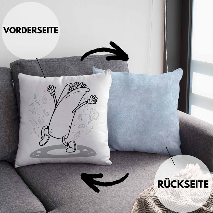 Burrito Geschenk Kissen mit Füllung 40x40 (Grau) Blau Trendation