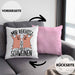 Lustige Kissen mit Füllung 40x40 Geschenk für Schweine-Bauer Geschenkidee Spruch (Grau) Rosa Trendation