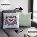 Rollschuh Kissen mit Füllung 40x40 Geschenk für Roller Girls "Roller Girl" Nostalgie 80er 90er Jahre (Grau) Grün Trendation