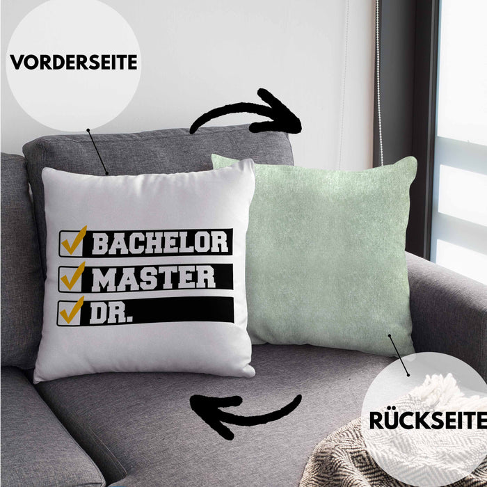Doktortitel Bestanden Kissen mit Füllung 40x40 Geschenk (Grau) Grün Trendation
