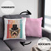 Yorkie Besitzer Kissen mit Füllung 40x40 Geschenk Lustiger Spruch Geschenkidee Retro Vinatge Yorkie (Grau) Rosa Trendation