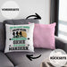 Wandern Geschenk Kissen mit Füllung 40x40 Ich Bin Nicht immer Schlecht Gelaunt Wandern Berge (Grau) Rosa Trendation