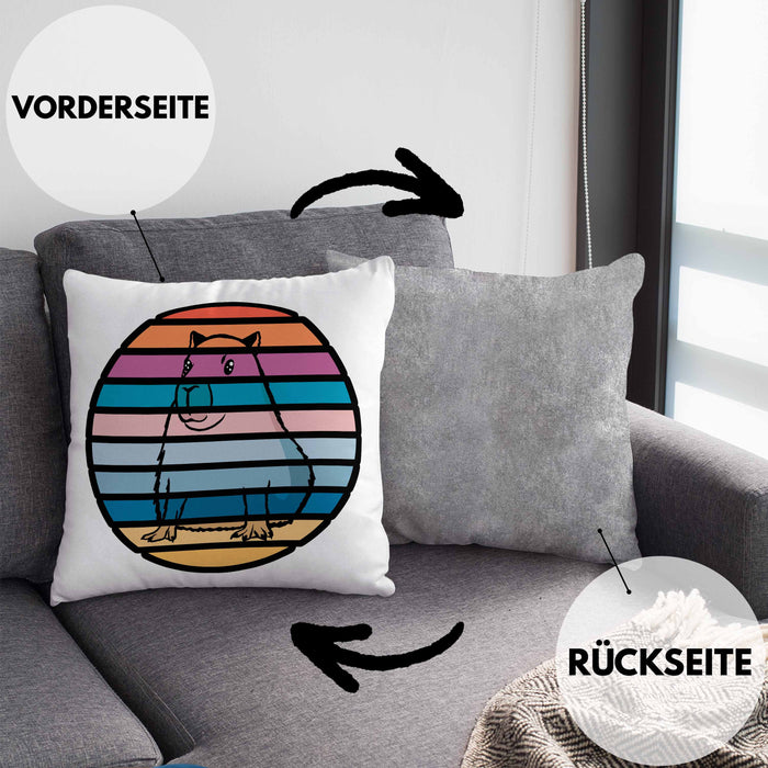 Kissen mit Füllung 40x40 mit Capybara-Motiv Geschenk für Capybara Liebhaber Geschenkidee (Grau) Grau Trendation