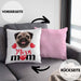 Mops Besitzer Mom Mama Kissen mit Füllung 40x40 Geschenk Lustiger Spruch Geschenkidee Mops Besitzerin (Grau) Rosa Trendation