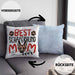 Schäferhund Mom Besitzerin Kissen mit Füllung 40x40 Geschenk Lustiger Spruch Geschenkidee Besitzerin Schäferhund Mama (Grau) Blau Trendation