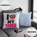 Yorkie Besitzerin Kissen mit Füllung 40x40 Geschenk Lustiger Spruch Geschenkidee I Love My Yorkie (Grau) Blau Trendation