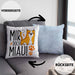 Katzen Kissen mit Füllung 40x40 Lustige Geschenkidee "Mir Doch Miau" Geschenk für Katzen-Besitzerin (Grau) Blau Trendation