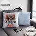 Cocker Spaniel Papa Besitzer Kissen mit Füllung 40x40 Geschenk Lustiger Spruch Geschenkidee Cocker Spaniel Liebhaber (Grau) Blau Trendation