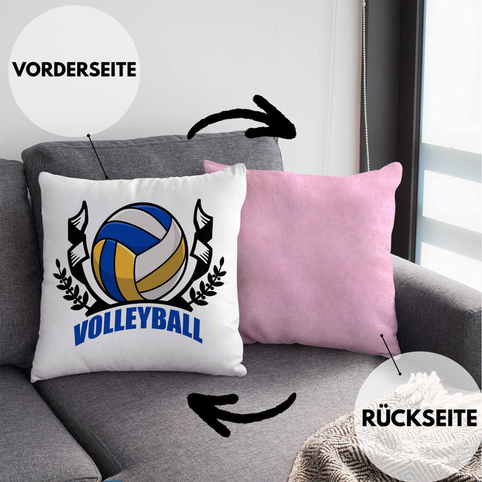 Volleyball-Kissen mit Füllung 40x40 Geschenk für Volleyball-Spieler Geschenkidee (Grau) Rosa Trendation