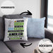 Angler Geschenk Kissen mit Füllung 40x40 Lustiger Spruch Erheben Sie Sich Der Angler Betritt den Raum (Grau) Blau Trendation