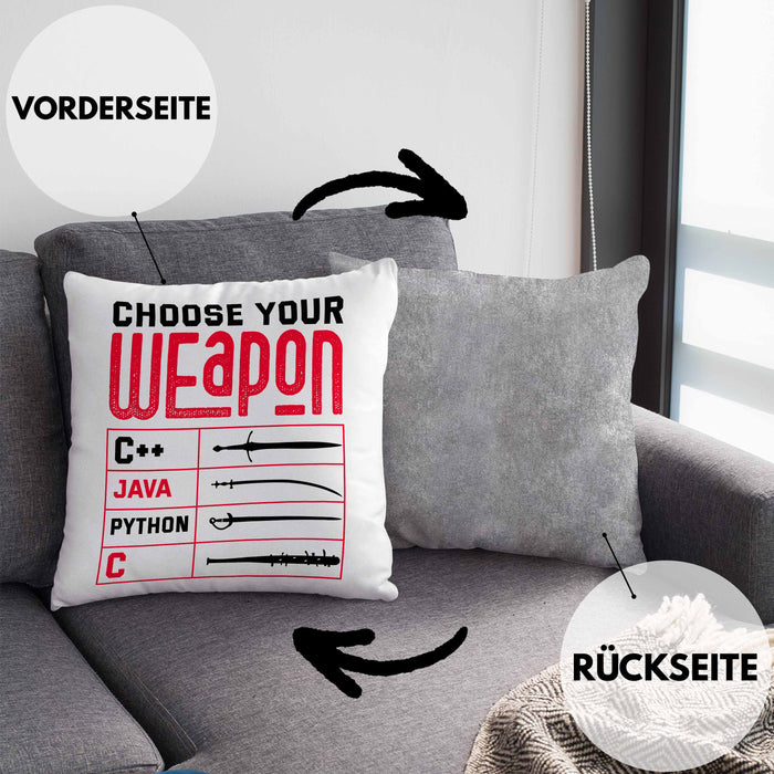Prorgammierer Kissen mit Füllung 40x40 Geschenk Programmiersprachen Nerd Geschenkdiee Informatiker Spruch (Grau) Grau Trendation