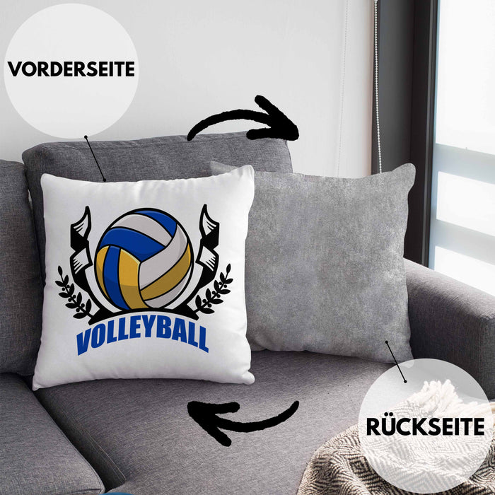Volleyball-Kissen mit Füllung 40x40 Geschenk für Volleyball-Spieler Geschenkidee (Grau) Grau Trendation