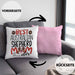 Australian Shepherd Mom Besitzerin Kissen mit Füllung 40x40 Geschenk Lustiger Spruch Geschenkidee Besitzerin Australian Shepherd Mama (Grau) Rosa Trendation