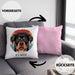 Rottweiler Besitzer Kissen mit Füllung 40x40 Geschenk Lustiger Spruch Geschenkidee Rottweiler Mama Papa (Grau) Rosa Trendation