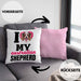 Australian Shepherd Besitzerin Kissen mit Füllung 40x40 Geschenk Lustiger Spruch Geschenkidee I Love My Australian Shepherd (Grau) Rosa Trendation