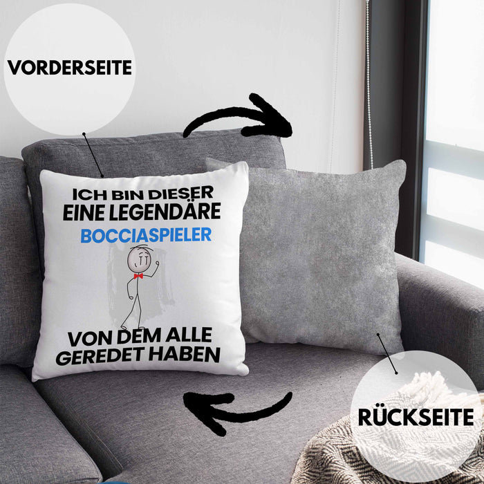 Bocciapieler Geschenk Kissen mit Füllung 40x40 Lustige Geschenkidee Geburtstag für Bocciapieler Ich Bin Dieser Legendäre Bocciapieler Von Dem Alle Geredet Haben (Grau) Grau Trendation