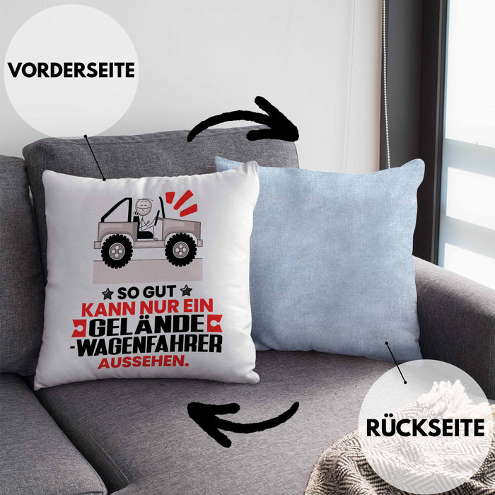 Geländewagenfahrer Geschenk Kissen mit Füllung 40x40 So Gut Kann Nur Ein Geländewagenfahrer Aussehen Geschenkidee (Grau) Blau Trendation