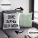 Lustige Kissen mit Füllung 40x40 Kaffeegenießer Geschenk Ohne Kaffee Kein Moin Geschenk Kaffeeliebhaber (Grau) Grün Trendation