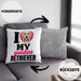 Golden Retriever Besitzerin Kissen mit Füllung 40x40 Geschenk Lustiger Spruch Geschenkidee I Love My Golden Retriever (Grau) Grau Trendation