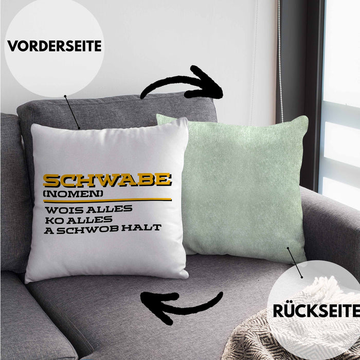 Lustige Kissen mit Füllung 40x40 für Schwaben (Grau) Grün Trendation