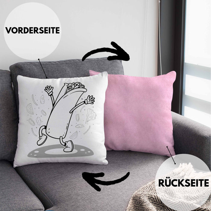 Burrito Geschenk Kissen mit Füllung 40x40 (Grau) Rosa Trendation