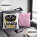 Labrador Papa Besitzer Kissen mit Füllung 40x40 Geschenk Lustiger Spruch Geschenkidee Labrador Liebhaber (Grau) Rosa Trendation