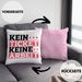 Lustiges Geschenk für IT Support Mitarbeiter Kissen mit Füllung 40x40 "Kein Ticket Keine Arbeit" (Grau) Rosa Trendation