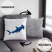 Kissen mit Füllung 40x40 mit Hammerhai und Haifisch Grafik Geschenk für Ozeanliebhaber (Grau) Grau Trendation
