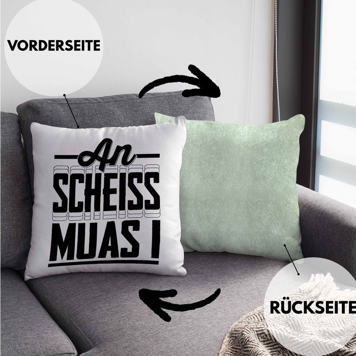 Bayern Kissen mit Füllung 40x40 Geschenk Witz Bayer Boarisch Witz Spruch Kaffee-Kissen mit Füllung 40x40 Geschenkidee (Grau) Grün Trendation
