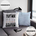 Der Tut Nix Gärtner Kissen mit Füllung 40x40 mit Spruch Garten Hobbygärtner Geschenk Lustig (Grau) Blau Trendation