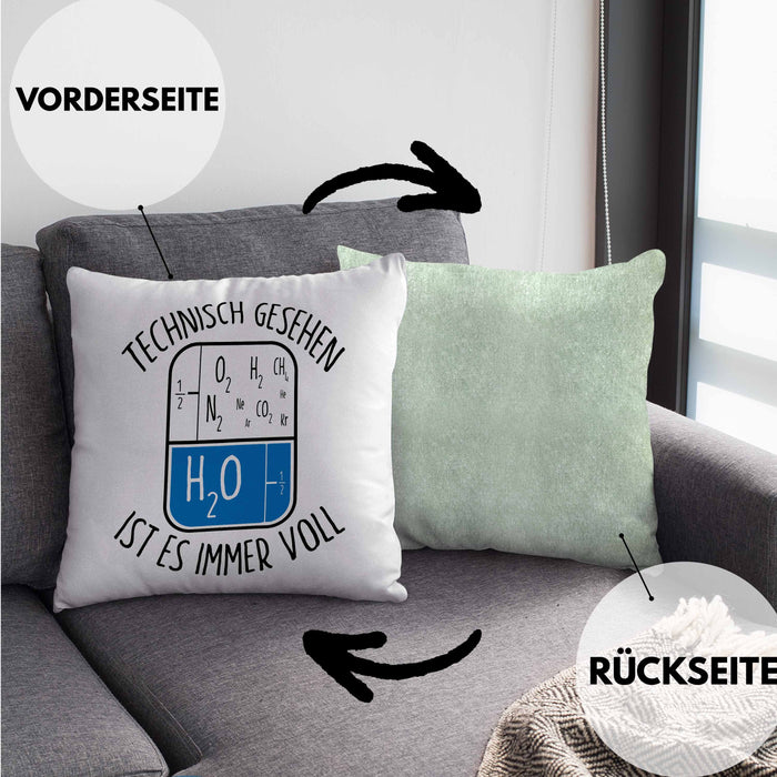 Lustige Kissen mit Füllung 40x40 mit technischem Spruch - Ideales Geschenk für Geburtstag (Grau) Grün Trendation