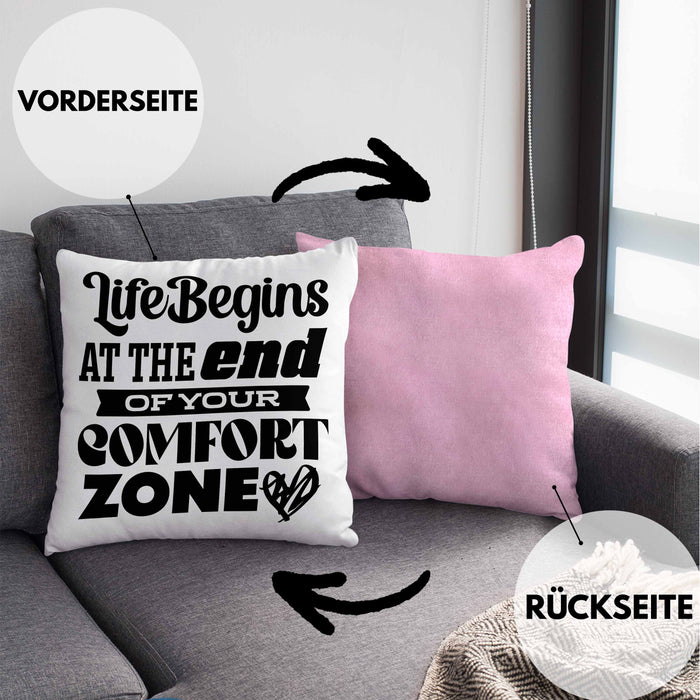 Entrepreneur Kissen mit Füllung 40x40 Entrepreneurship Geschenk Spruch Motivation Idee Sprüche Geschenkidee (Grau) Rosa Trendation