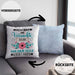 Friseurin Kissen mit Füllung 40x40 Geschenk Lustiger Spruch Geschenkidee Ich Bin Die Verrückte Friseurin Von Der Alle Geredet Haben (Grau) Blau Trendation
