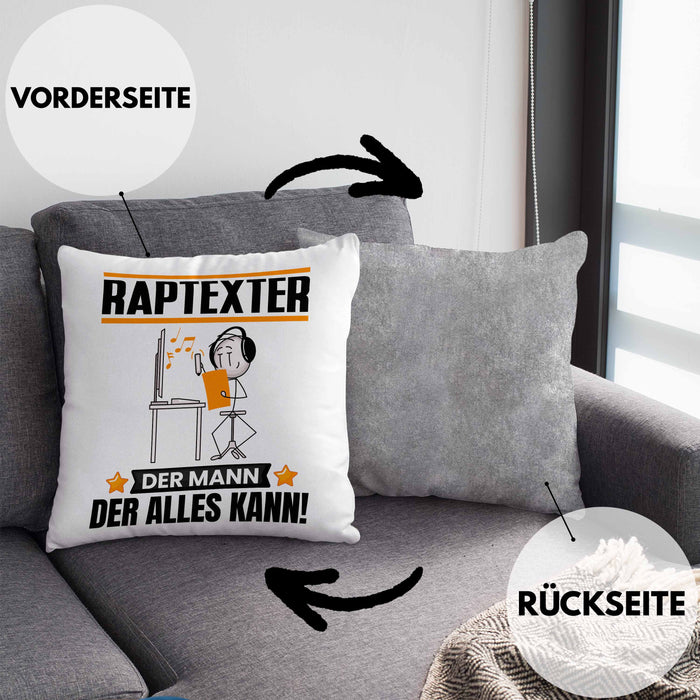 Raptexter Kissen mit Füllung 40x40 Geschenk für Raptexter Der Mann Der Alles Kann Geschenkidee zum Geburtstag (Grau) Grau Trendation
