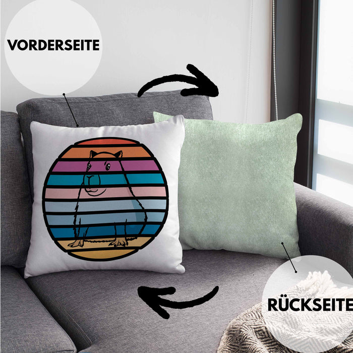 Kissen mit Füllung 40x40 mit Capybara-Motiv Geschenk für Capybara Liebhaber Geschenkidee (Grau) Grün Trendation