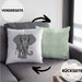 Elefant Kissen mit Füllung 40x40 Geschenk Für Elefanten-Liebhaber Geschenkidee Grafik Mandala (Grau) Grün Trendation