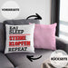 Steinmetz Kissen mit Füllung 40x40 Geschenk Spruch Geschenkidee Eat Sleep Steine Klopfen Repeat (Grau) Rosa Trendation