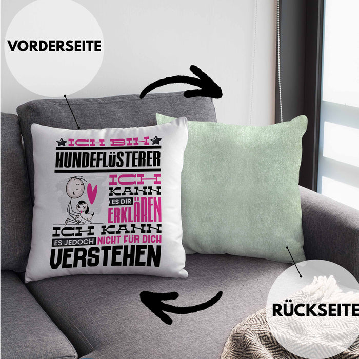 Hundeflüsterer Geschenk Kaffee-Kissen mit Füllung 40x40 Geschenkidee für Hundeflüsterer Ich Bin Hundeflüsterer Ich Kann Es Dir Erklären Jedoch Nicht Für Dich Verstehen Spruch Lustig (Grau) Grün Trendation