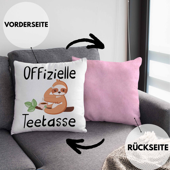 Offizielle TeeKissen mit Füllung 40x40 Geschenk Teetrinker Geschenkidee Tee-Kissen mit Füllung 40x40 (Grau) Rosa Trendation