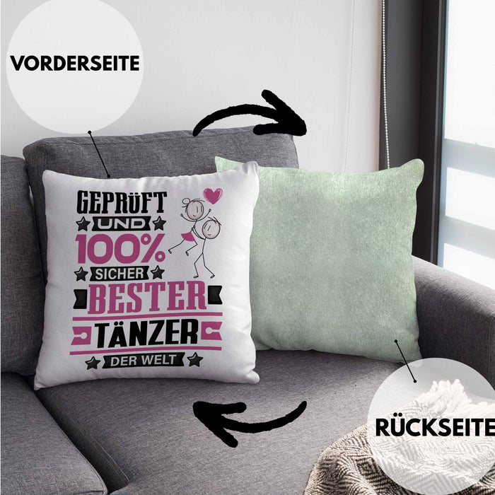Tänzer Geschenk Lustiger Spruch für Tänzer Geschenkidee Bester Tänzer Der WeltKissen mit Füllung 40x40 (Grau) Grün Trendation